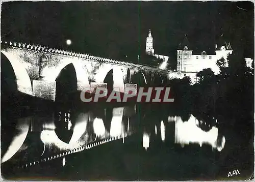 Cartes postales moderne Montauban Tarn et Garonne Le Pont Vieux Musee Ingres et l'Eglise Saint Jacques Vue de nuit