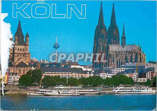 Cartes postales moderne Koln am Rhein Cologne Dom und Gross St Martin