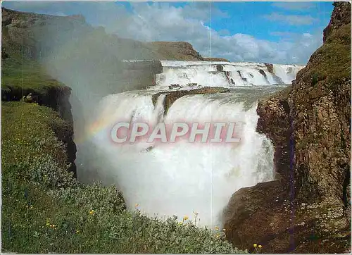 Cartes postales moderne Gullfoss the Golden Waterfall (35 m) in river Hvita SW Iceland