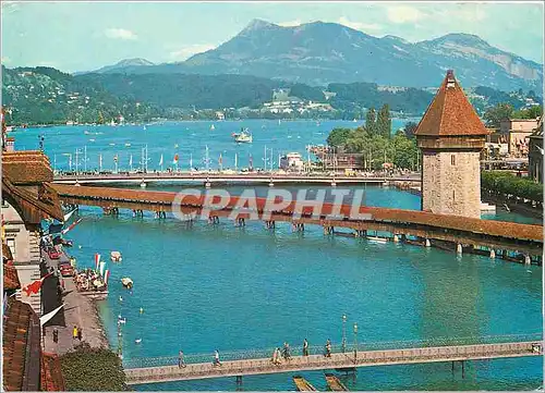 Cartes postales moderne Luzern Kapellbrucke Rigi