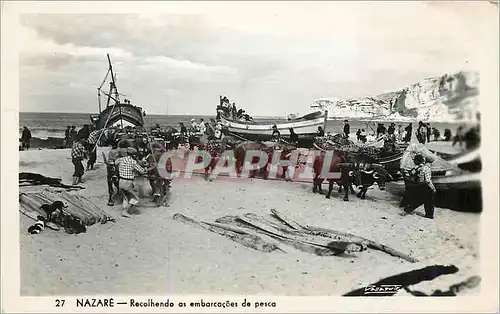 Cartes postales moderne Nazare Recolhenda as embarcoes de pesca Attelage B�ufs