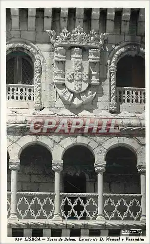 Cartes postales moderne Lisboa Torre de Belem Escudo de D Manuel e Varandim