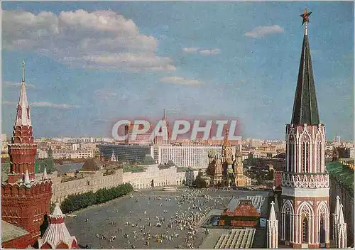 Moderne Karte Moscow Red Square View from the Corner Arsenal Tower of the Kremlin