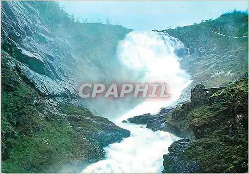 Cartes postales moderne Norway Kjosfossen waterfall by the Flam railway