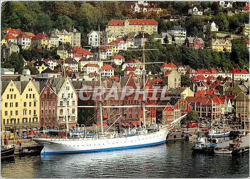 Cartes postales moderne Norway The harbour area Vagen Bateau