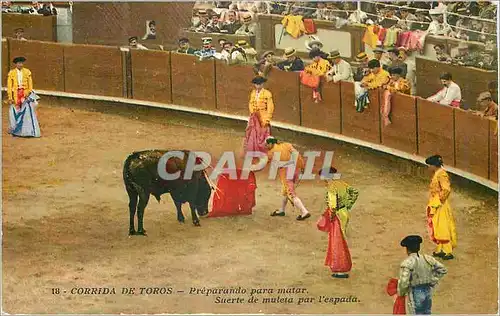 Cartes postales Corrida de Toros Preparando para matar Suerte de muleta par l espada