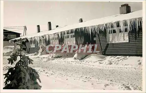 CARTE PHOTO Maison sous la neige