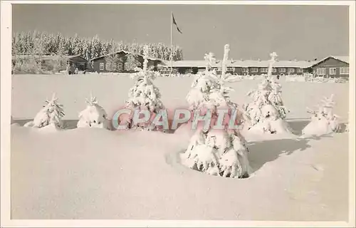 CARTE PHOTO Maison sous la neige