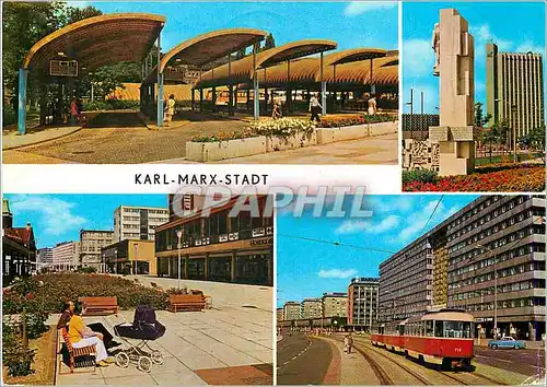 Cartes postales moderne Busbahnhof Karl Marx Allee Ensemble Lobgedichte