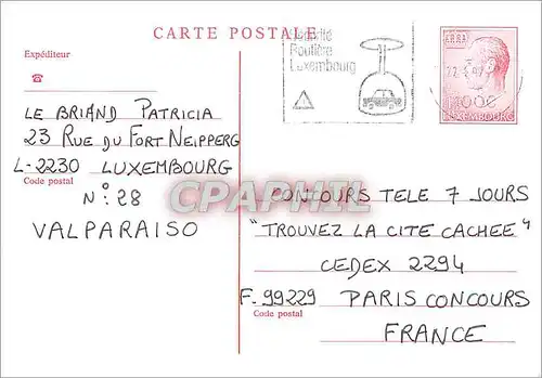 Entier Postal Luxembourg pour Paris