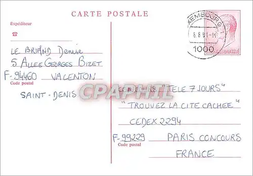 Entier Postal Luxembourg pour Paris