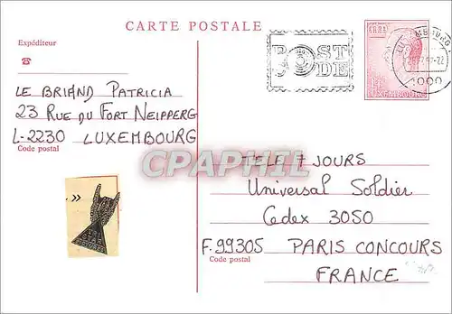 Entier Postal Luxembourg pour Paris