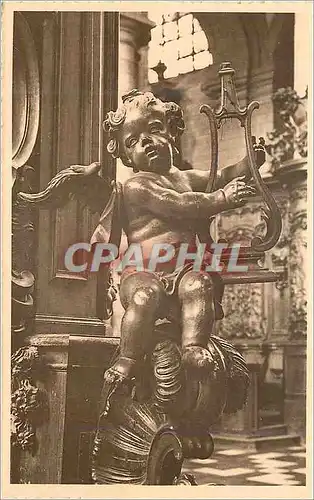 Cartes postales Mons Eglise Saint-Nicolas en Havre Ange musicen Harpe