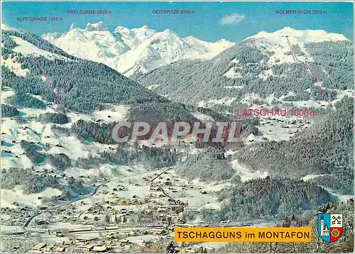 Cartes postales moderne Tschagguns 700 m schigebiet golm und grabs montafon osterreich