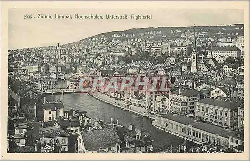 Cartes postales Zurich Limmat Hochschulen Unterstrass Rigiviertel