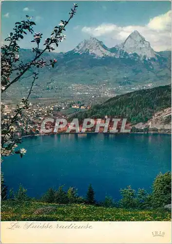 Cartes postales moderne La Suisse radieuse Brunnen et les deux Mythen vus du Seelisberg Brunnen und die zwel Mythen von