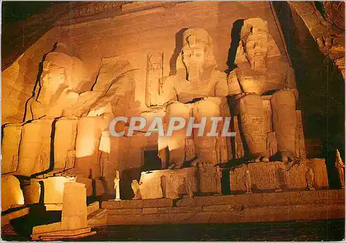 Cartes postales moderne Abu Simbel Temple illuminated by night