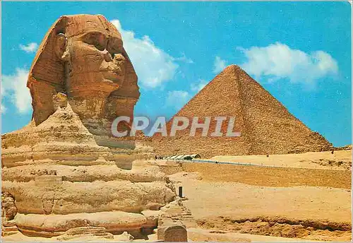 Cartes postales moderne Giza Le Grand Sphinx et Pyramide de Cheops