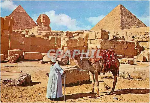 Cartes postales moderne Giza The Great Sphinx and Keops pyramid