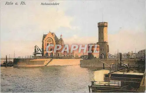 Cartes postales Koln a Rh Hafeneinfahrt Phanomen Kunstlerkarte Bateau