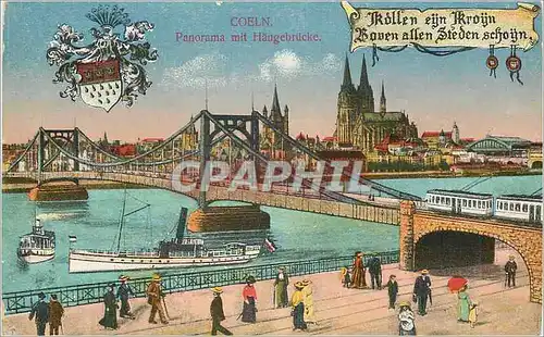 Cartes postales Coeln Panorama mit Hangebrucke Bateau