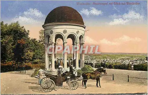 Cartes postales Wiesbaden Nerotempel mit Blick auf Wiesbaden