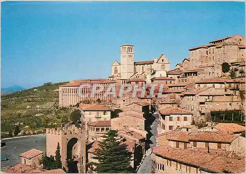 Cartes postales moderne Assisi Quartier de Porte St Pierre Basilique de St Francois et le Sacre Couvent