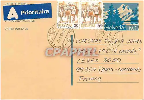Entier Postal Suisse 1993 pour Paris