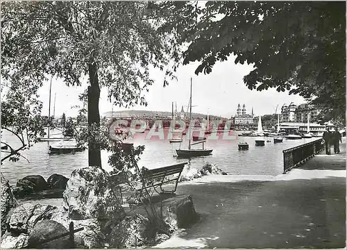 Cartes postales moderne Zurich Blick auf See und Stadt