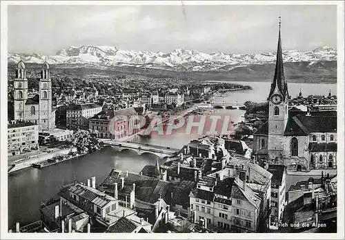 Cartes postales moderne Zurich und die Alpen