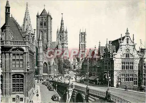 Cartes postales moderne Gand Eglise St Nicolas Beffroi et Eglise St Bavon