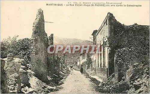 Cartes postales Martinique la rue victor hugo (st pierre) six ans apres la catastrophe