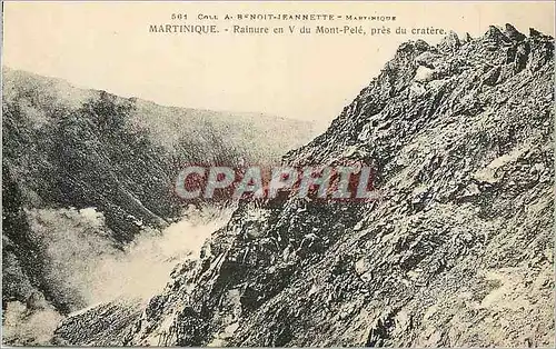Cartes postales Martinique rainure en V du mont pele pres du cratere