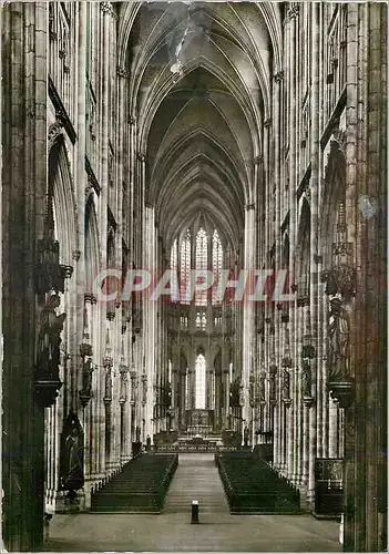 Cartes postales moderne Koln am Rhein Inneres vom Haupteingang Dom