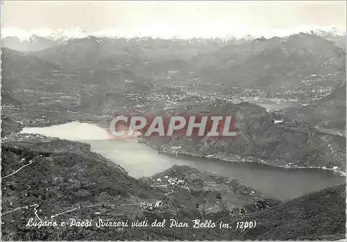 Cartes postales moderne Lugano Ticino e paesi Svizzeri visti dal Pian Bello