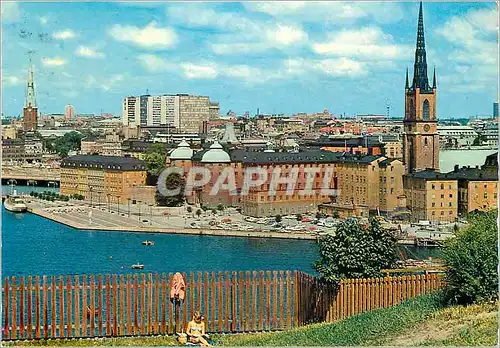 Cartes postales moderne Stockholm riddarholmen fran soders hojder