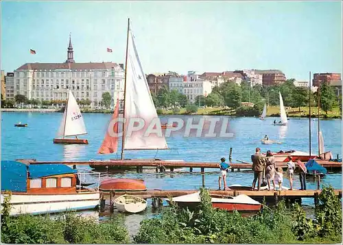 Cartes postales moderne Hamburg View of Outer Alster Lake and Atlantic Hotel