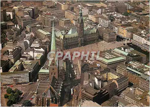 Cartes postales moderne Hamburg St Petrikirche Rathaus und Rathausmarkt