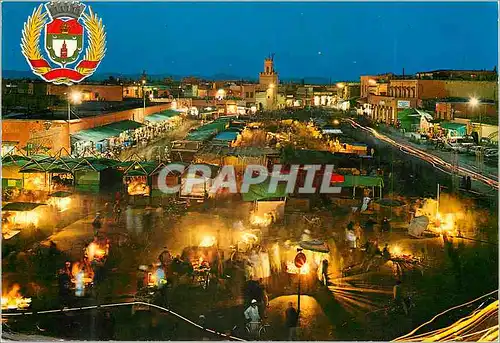 Cartes postales moderne Marrakech Armoiries de la Ville et place Djemaa de la ville