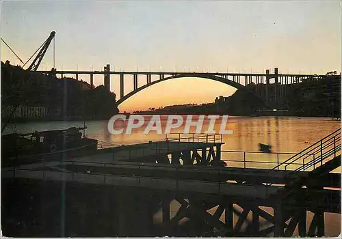 Cartes postales moderne 20 porto portugal pont de l arrabida a la tombee de la nuit