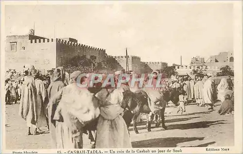 Cartes postales Casbah Tadla Un coin de la Casbah un jour de Souk Ane Donkey