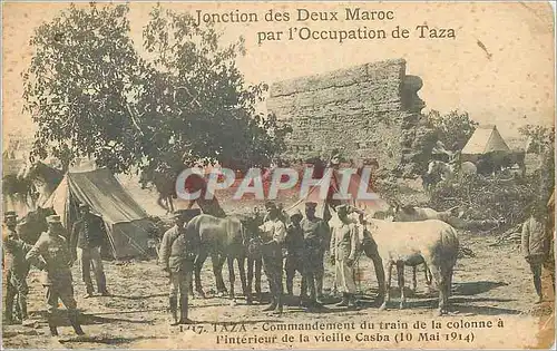 Cartes postales Jonction des Deux Maroc par l'Occupation de Taza Militaria