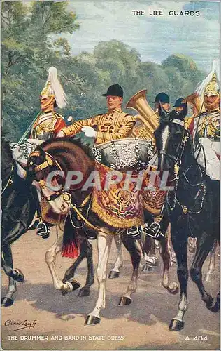 Cartes postales moderne The life guards The drummer and band in state dress  Militaria