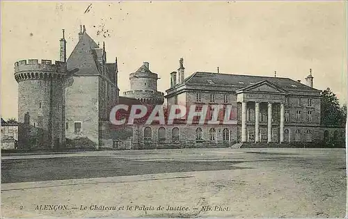 Cartes postales Alencon Le Chateau et le Palais de Justice