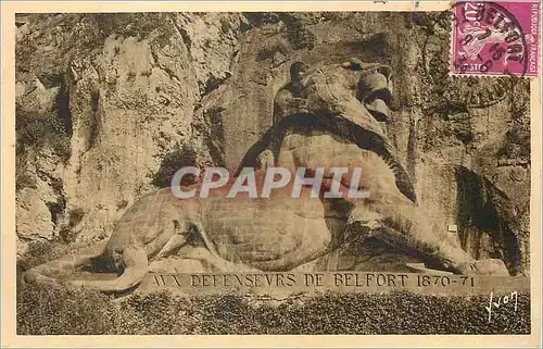 Cartes postales Belfort Territoire de Le Lion Oeuvre de Bartholdi