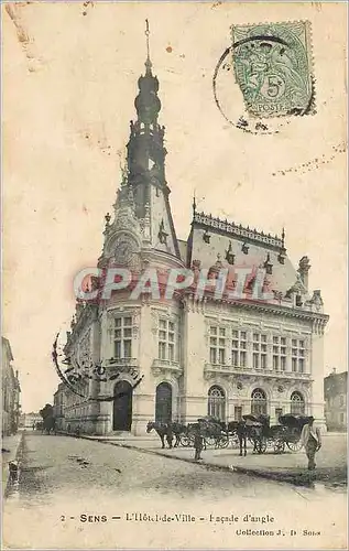 Cartes postales Sens L Hotel de Ville Facade d angle