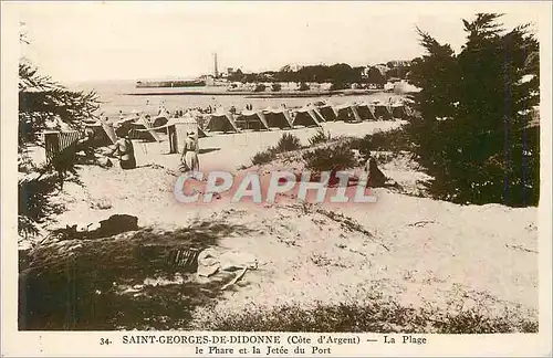 Cartes postales Saint Georges de Didonne Cote d Argent La Plage Le Phare et la Jetee du Port