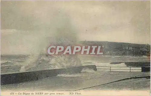 Cartes postales La Digue de Mers par gros temps