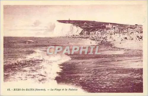 Cartes postales Mers les Bains Somme La Plage et la Falaise