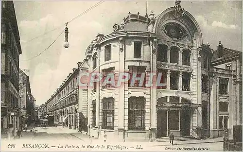 Cartes postales Besancon La Porte et la Rue de la Republique